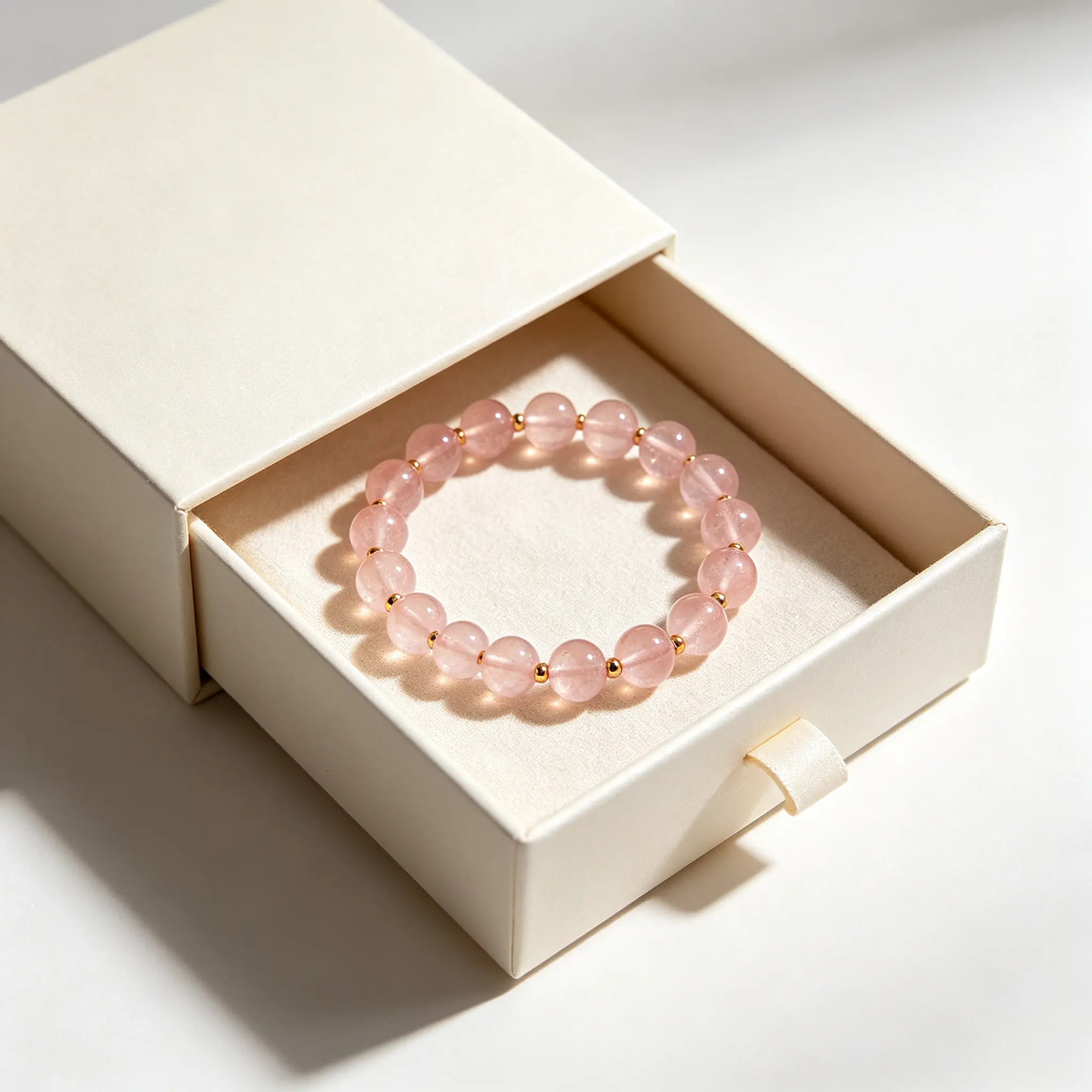 Rose Quartz Bracelet | Natural Heart Chakra Gemstone Jewelry | Koreli